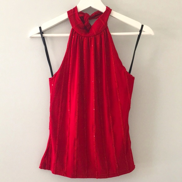 Red Halter Top IZ Byer California - Picture 1 of 3